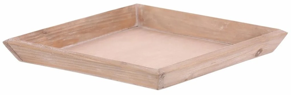 Drewniana taca Riaza brązowa, 26 x 26 x 3 cm