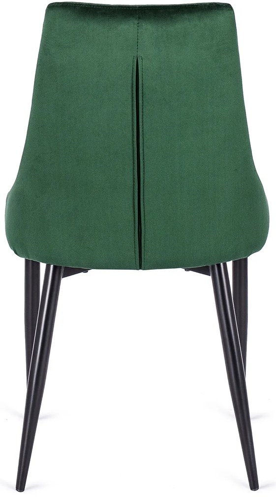 Zestaw Stół Prostokątny Rozkładany CLARK 120-160 cm Dąb Artisan/Czarny i 4 Krzesła Tapicerowane do Jadalni CORK Zielone Welurowe