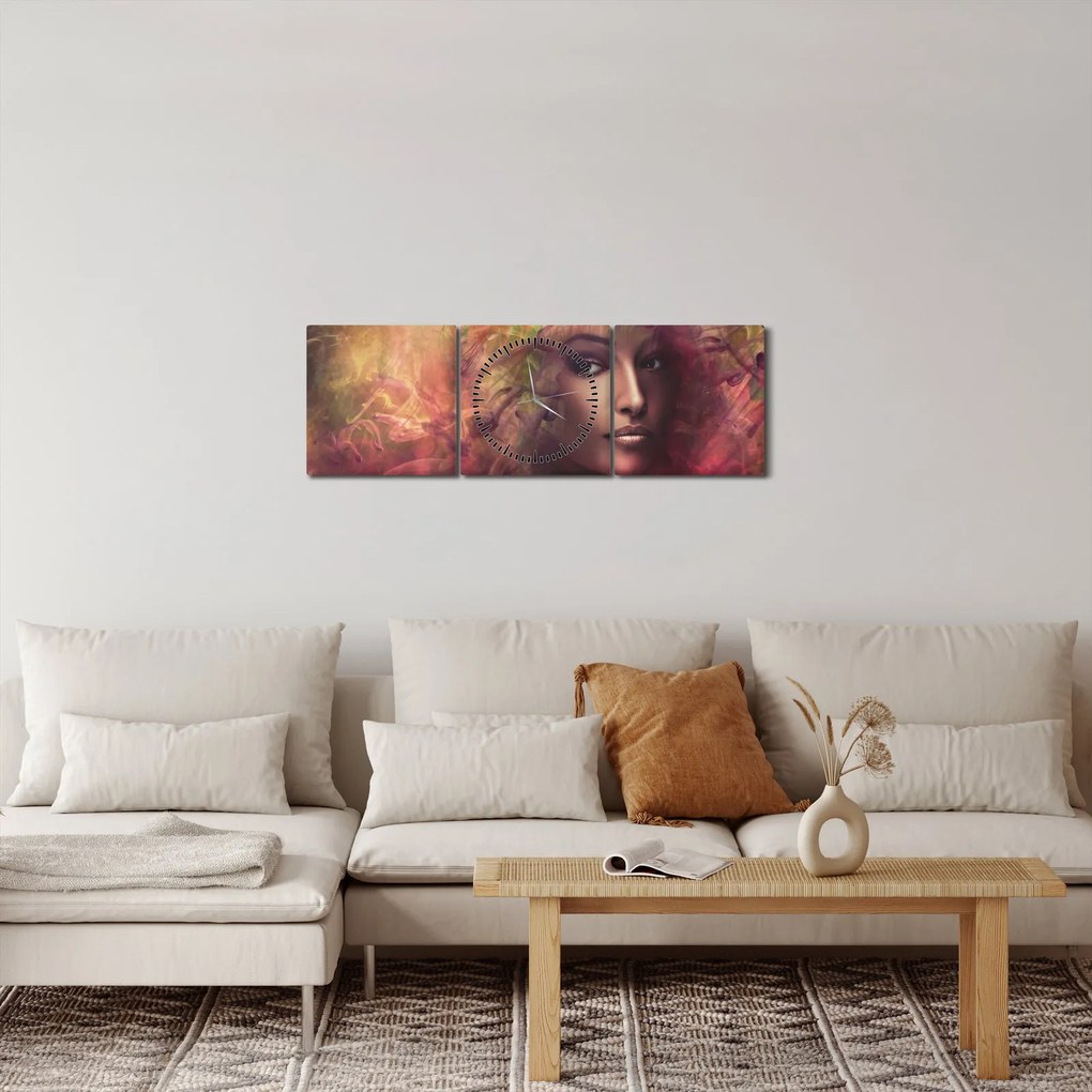 Obraz - Fantastyczna kobieta (z zegarem) (90x30 cm)