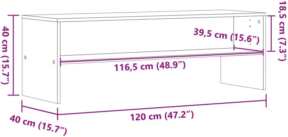 Minimalistyczna szafka pod TV z półką brązowy dąb - Sarsa