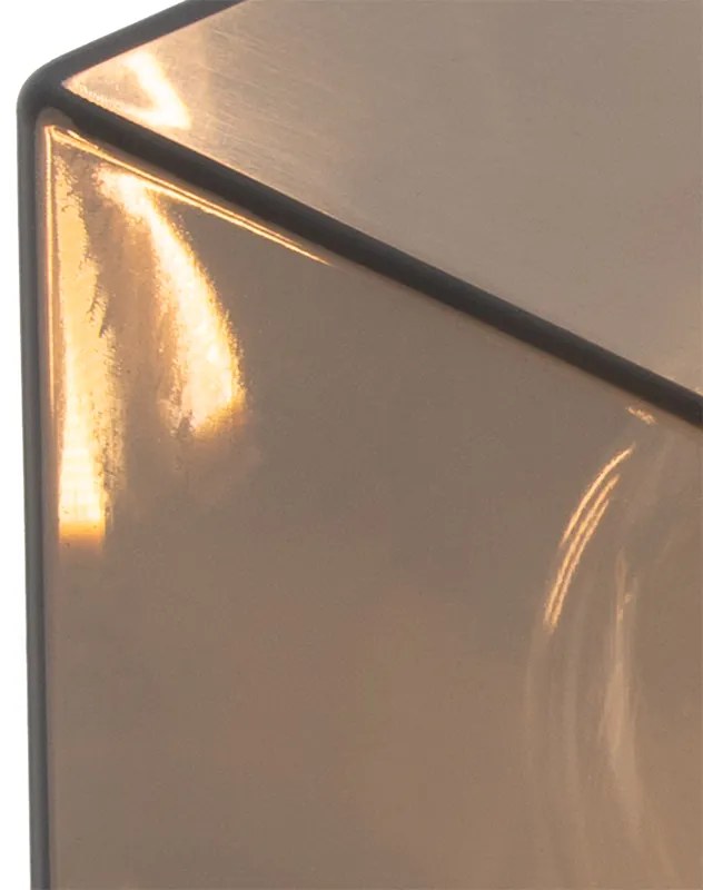 Zewnetrzna Stojąca lampa zewnętrzna czarna 70 cm IP44 z dymionym szkłem - Denmark Nowoczesny Oswietlenie zewnetrzne