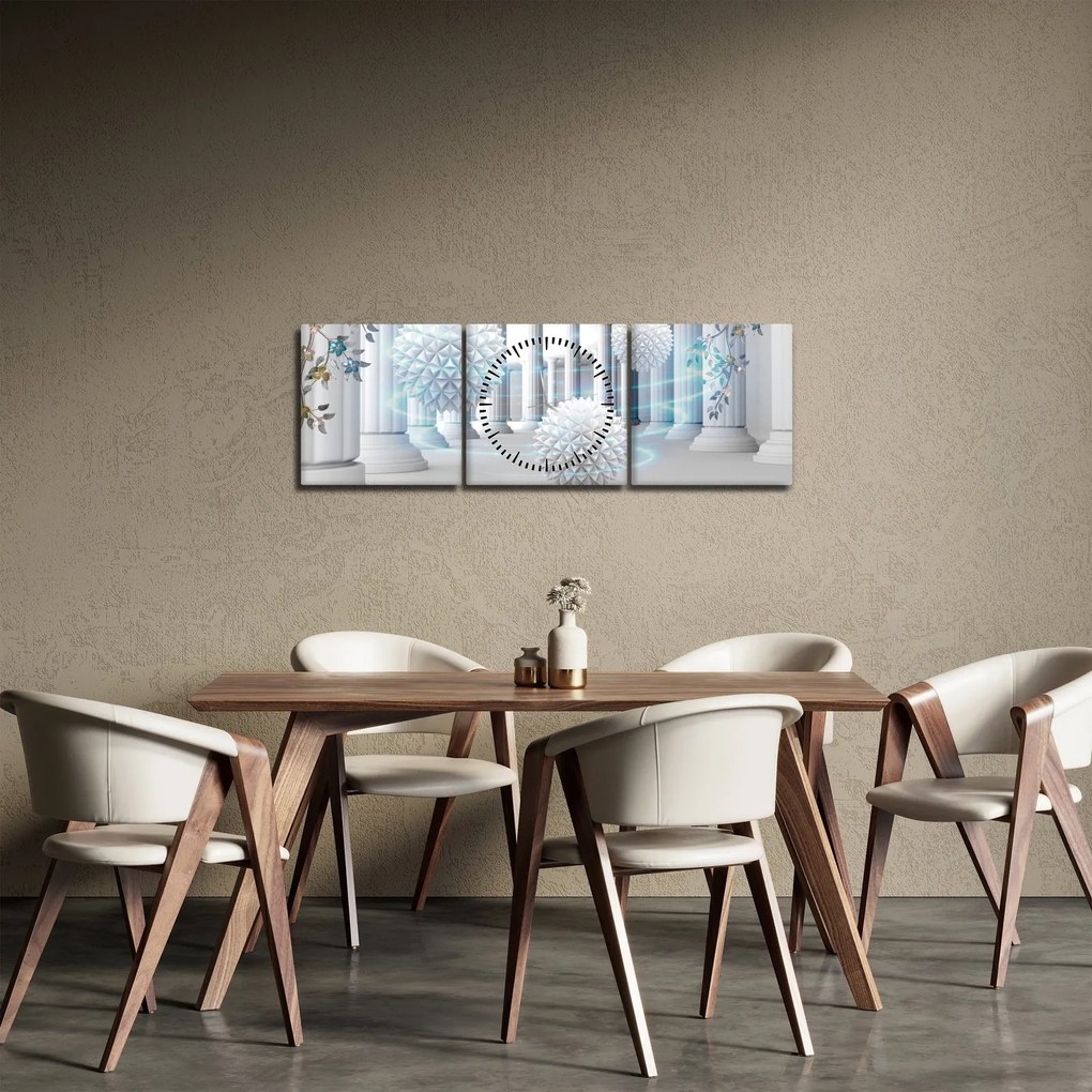 Abstrakcyjny obraz w stylu antycznym (z zegarem) (90x30 cm)
