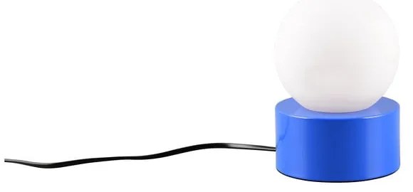 Niebieska lampa stołowa ze szklanym kloszem (wys. 17 cm) Countess – Trio