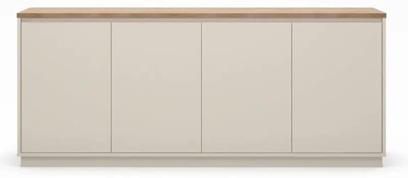 Beżowa komoda w dekorze dębu 201x84x40 cm Loreta – Marckeric