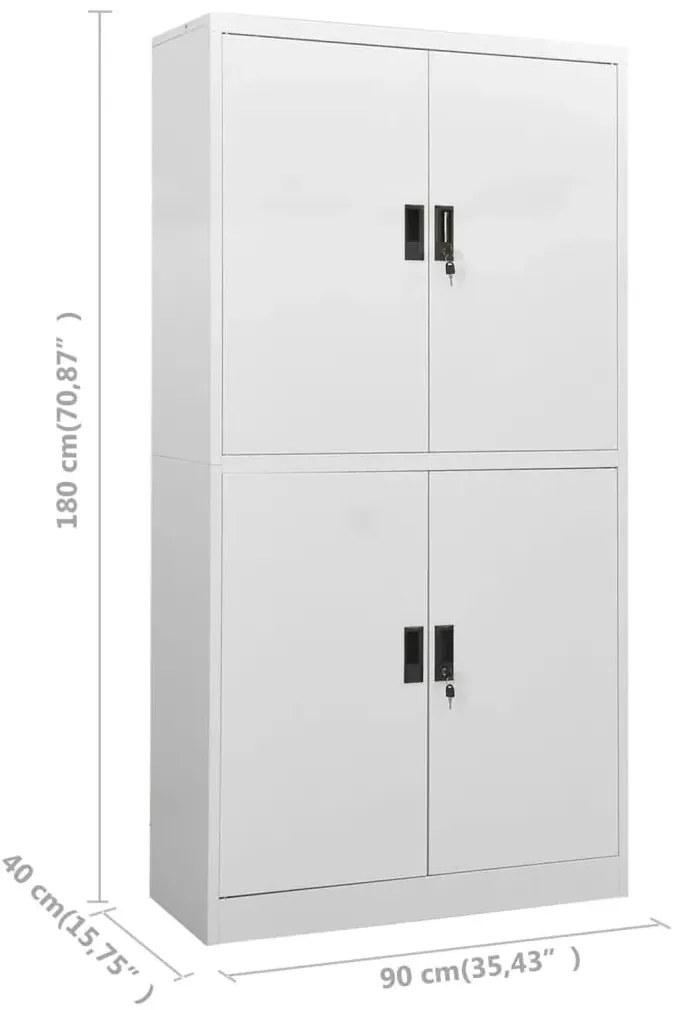 Jasnoszara szafa do biura na segregatory C0-A92