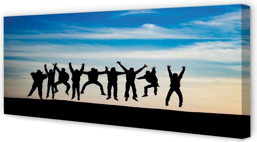 Zdjęcie na płótnie Ludzie pod Niebem z Chmurami