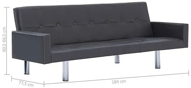 Rozkładana sofa Nesma 2X z podłokietnikami - szara