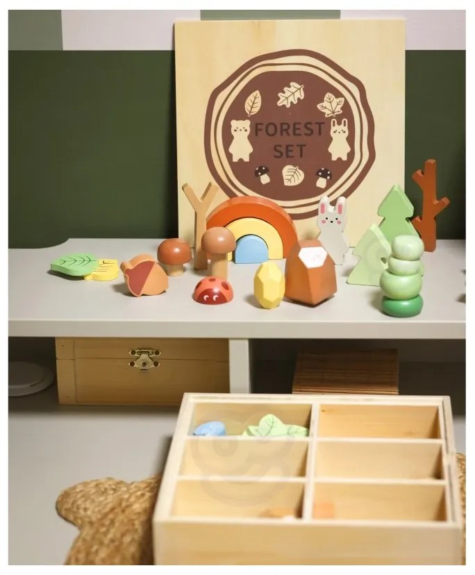 Tooky toy zestaw leśny układanka w stosy klocki figurki