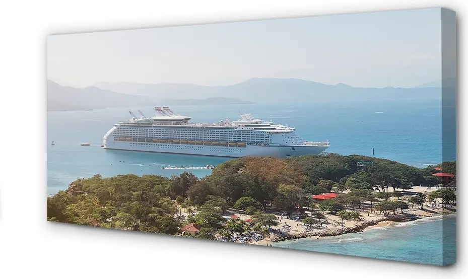 Obraz canvas na ścianę Statek przy Rajskiej Wyspie