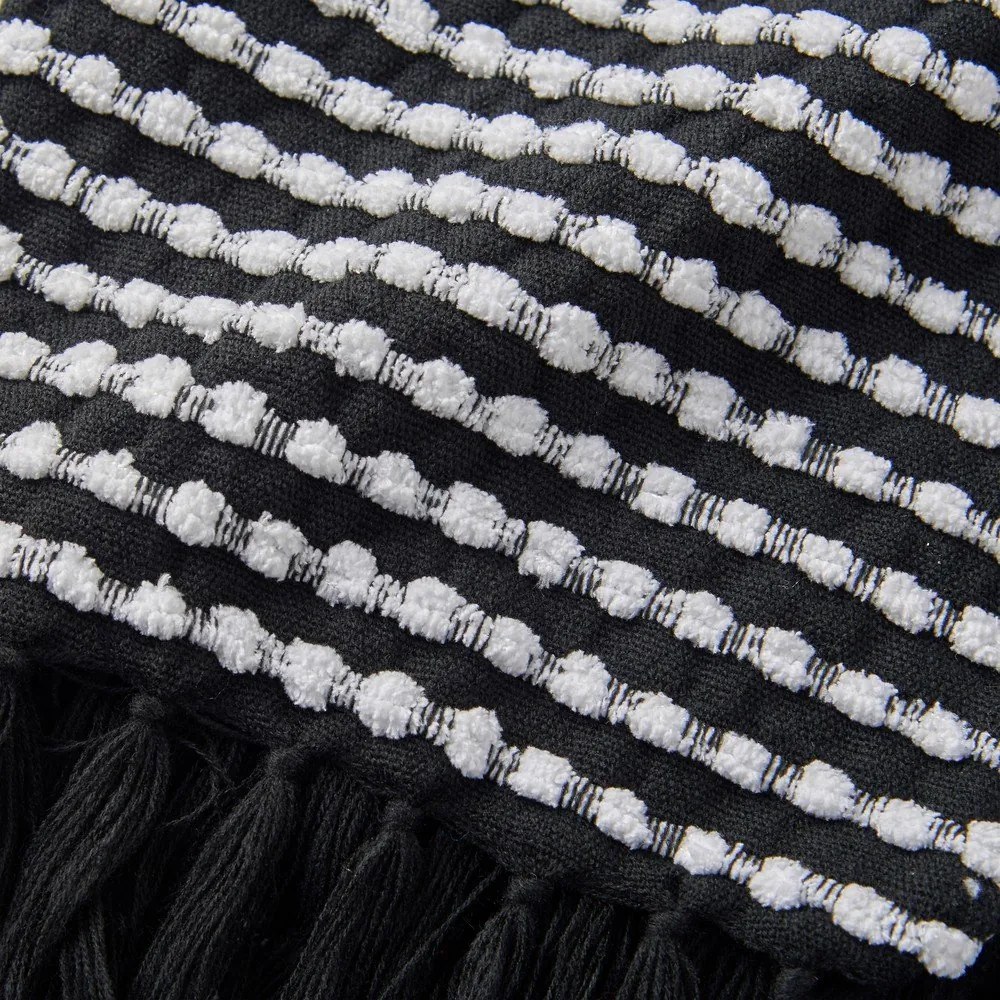 Czarny koc 125x150 cm Stab Stitch – Catherine Lansfield