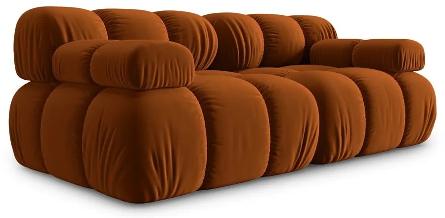 Pomarańczowa aksamitna sofa 188 cm Bellis – Micadoni Home
