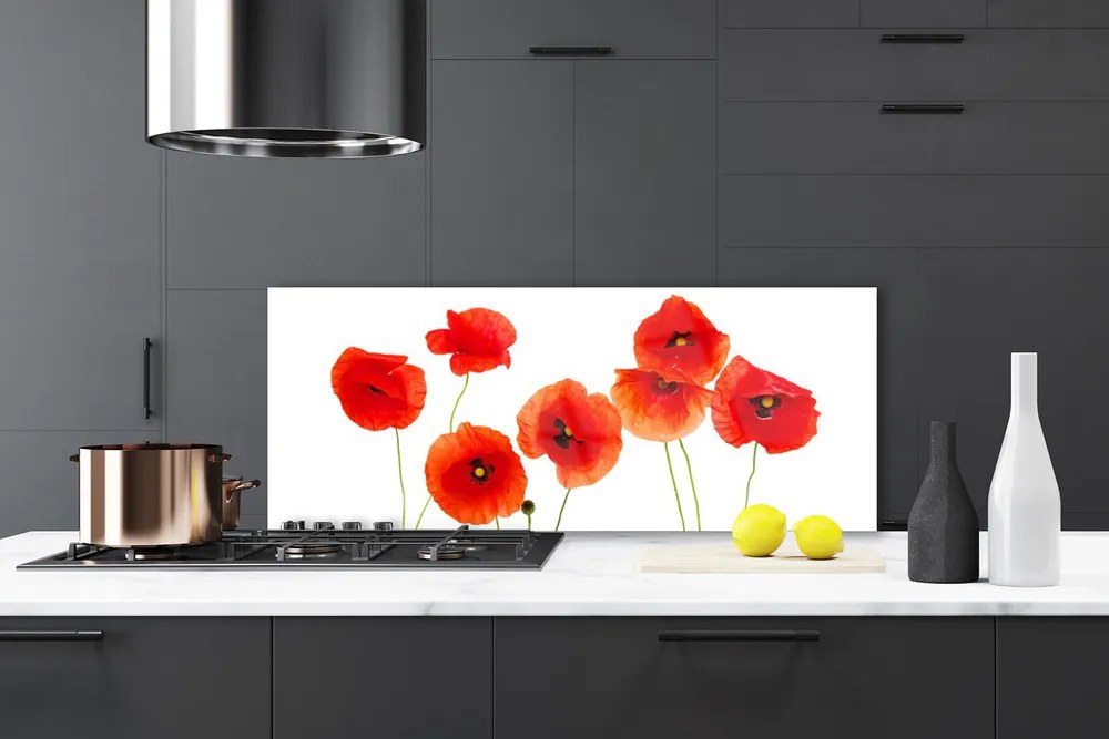 Panel Szklany Rozkwit Czerwonych Maków