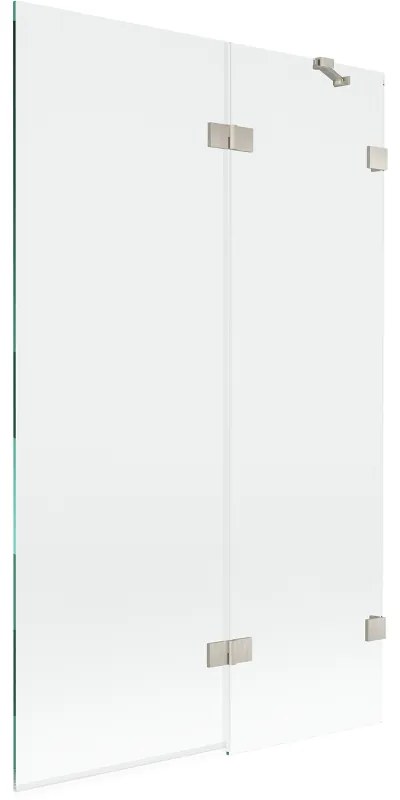 Mexen Lunar parawan nawannowy 2-skrzydłowy prawy 110 x 150 cm, transparent, nikiel szczotkowany - 897-110-100-97-00-P
