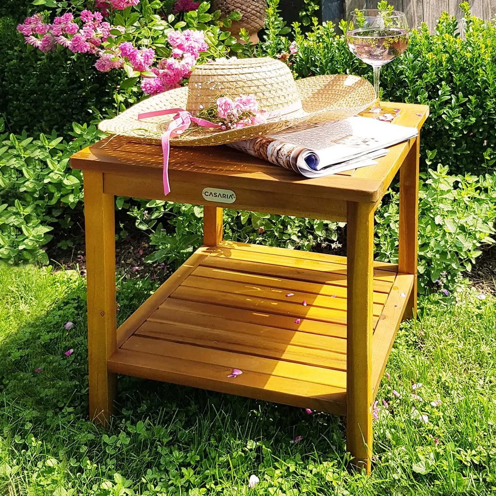 Drewniany stolik WASHINGTON, 45x45x45cm, brązowa Casaria