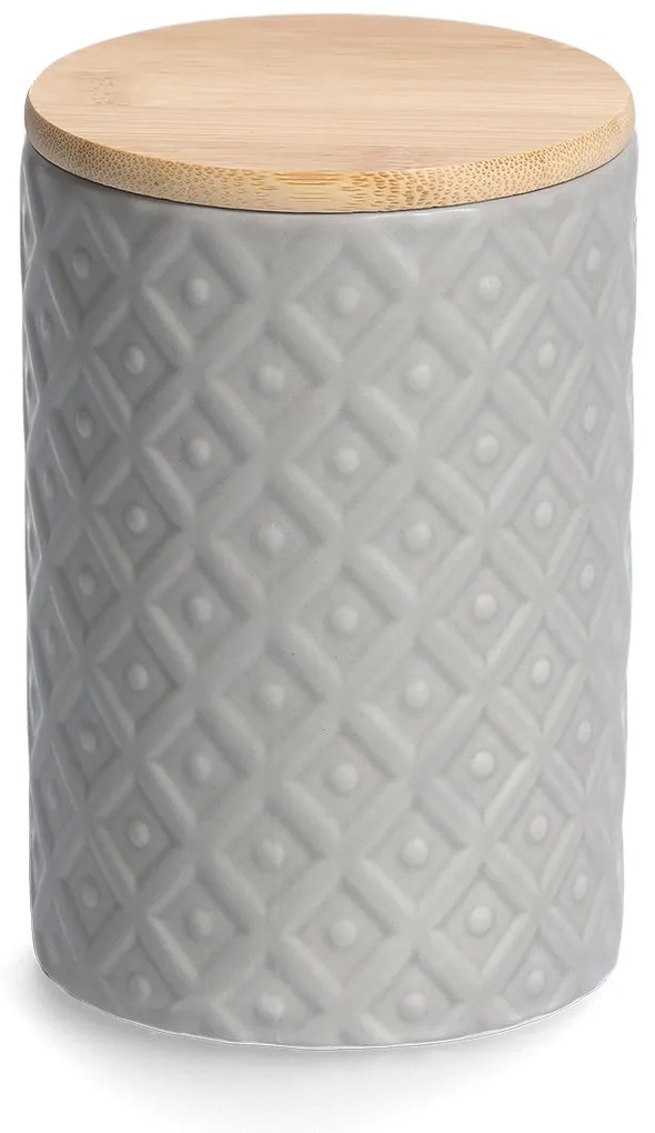 Żłobiony, ceramiczny słoik z wieczkiem, na produkty sypkie, 770 ml