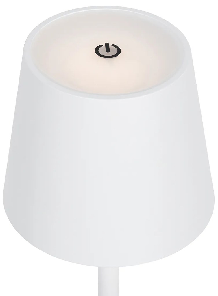 Zewnetrzna Lampa stołowa ogrodowa biała z wbudowanym LED z dotykowym ściemniaczem, ładowana - JacksonDesignerski Oswietlenie zewnetrzne