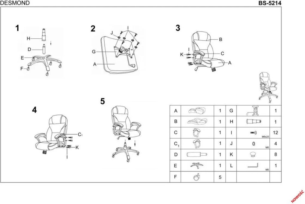 Tapicerowany fotel gabinetowy z podłokietnikami Desmond 2