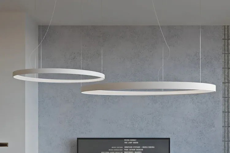 Biała lampa wisząca pierścieniowa M9-B47