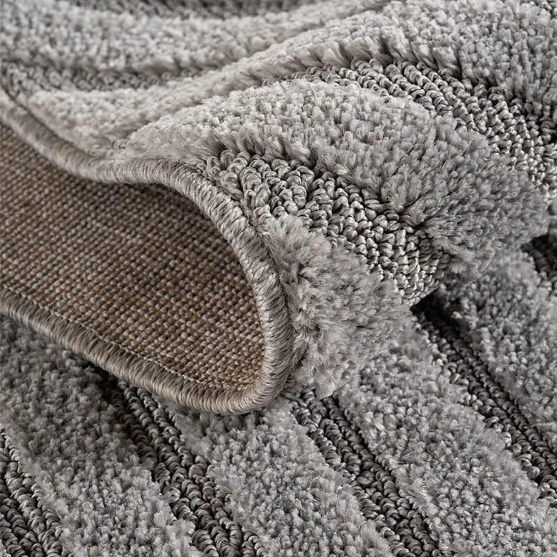 Dywan nowoczesny 3D Art szary Geometria 80 cm x 250 cm