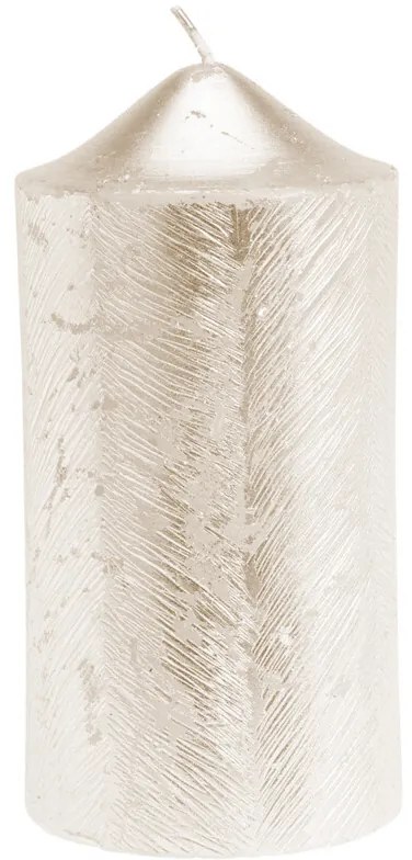 Świeca ozdobna z metalicznym wzorem, 7 x 14 cm