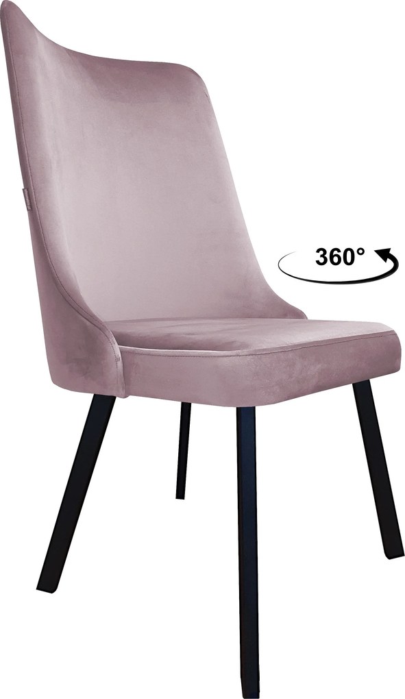 Krzesło Victor tkanina Welur noga metalowa krzesło tapicerowane premium : Kolor nogi - Czarna profil, Kolor tkaniny - VELVET - MG55, Typ siedziska - Siedzisko obrotowe 360°