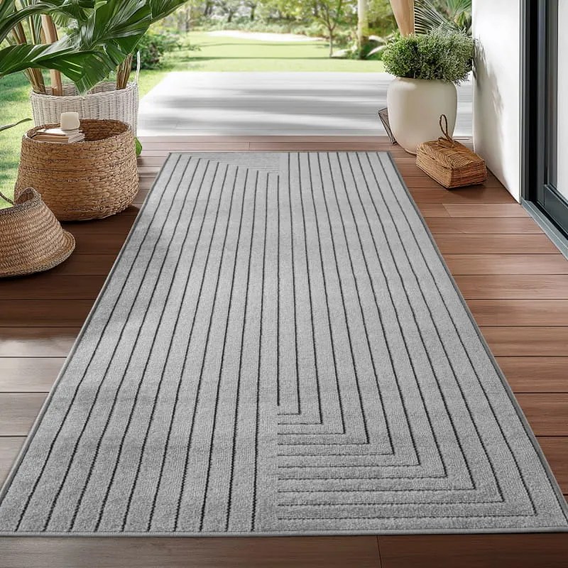 Dywan uniwersalny Nova 3D Geometria szary 140 cm x 200 cm