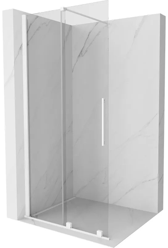 Mexen Velar ścianka prysznicowa rozsuwana Walk-in 70 x 200 cm, transparent 8 mm, biała - 871-070-000-03-20