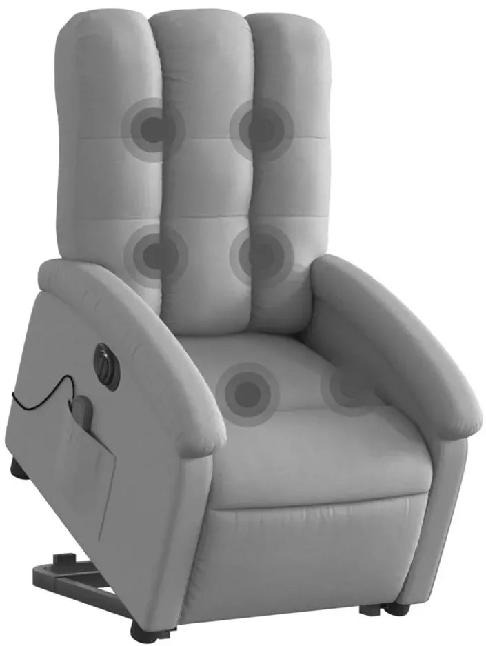Kremowy rozkładany fotel relaksacyjny z masażem T3-F77