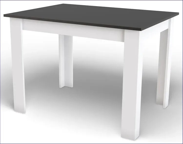 Prostokątny stół kuchenny 120x 80 cm czarny + biały - Silio 4X