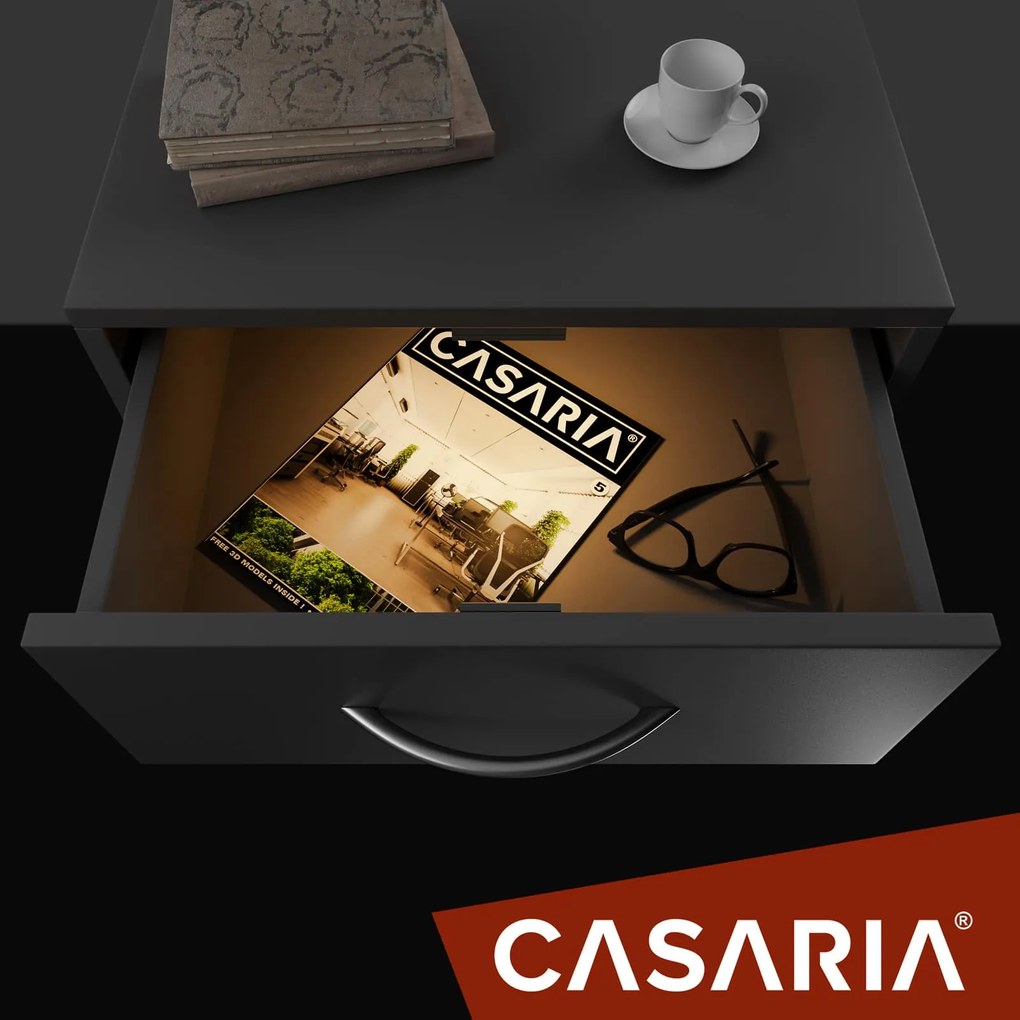 Casaria Szafka nocna ELOISE z podświetleniem, 54x39x28cm, antracytowa