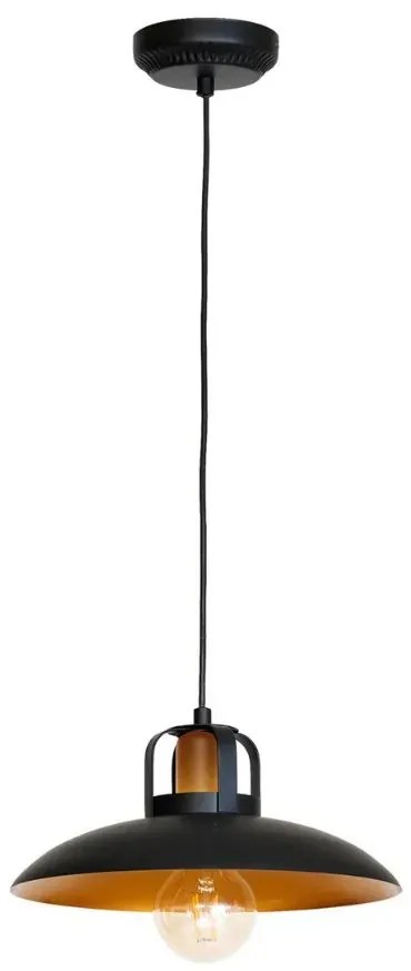Czarna lampa wisząca z metalu P9-Z76