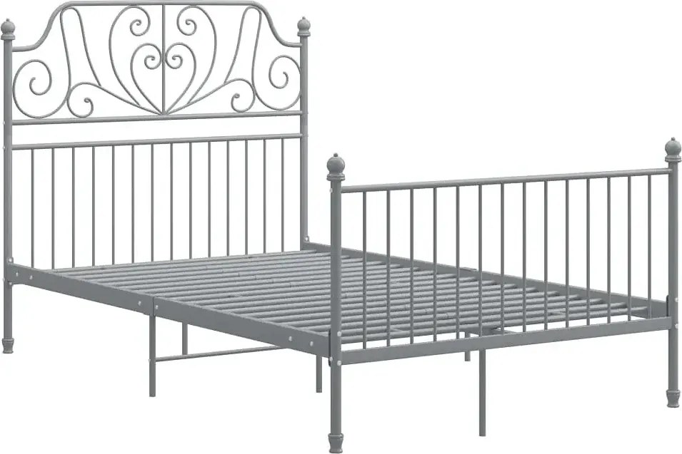 Szare metalowe łóżko z zagłówkiem 120x200 cm P1-L28
