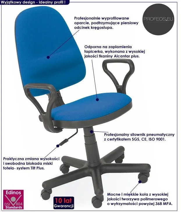 Fotel obrotowy tapicerowany materiałowy P5-A91