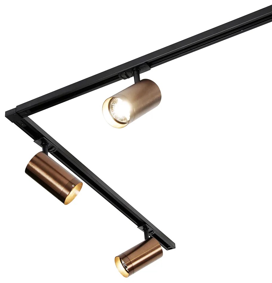 Nowoczesny system szynowy z 5 reflektorami, ciemny brąz, 1-fazowy GU10 70mm - Iconic Jeana Luxe Nowoczesny Oswietlenie wewnetrzne
