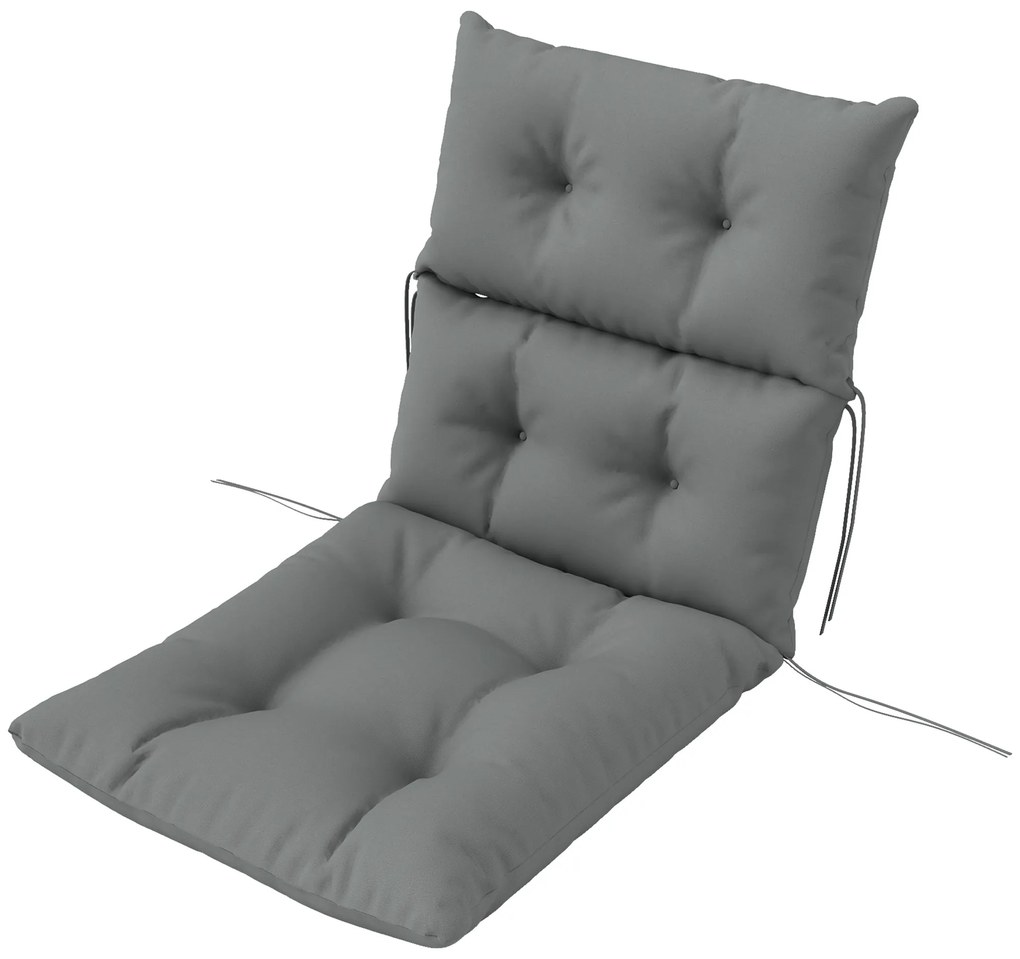 Outsunny Poduszka na Siedzisko, Gruba Poduszka do Mebli, z Oparciem, Poduszka na Krzesło Huśtawkowe, do Wnętrz i na Zewnątrz, Jasnoszary
