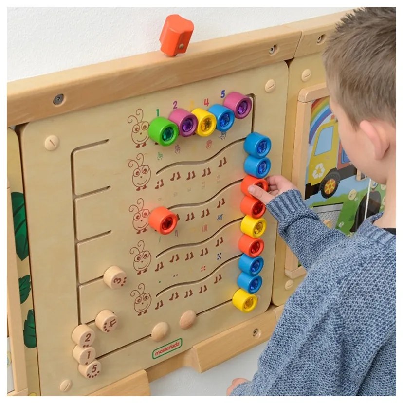 Masterkidz kolorowe gąsieniczki nauka liczb i ilości - tablica ścienna edukacyjna montessori