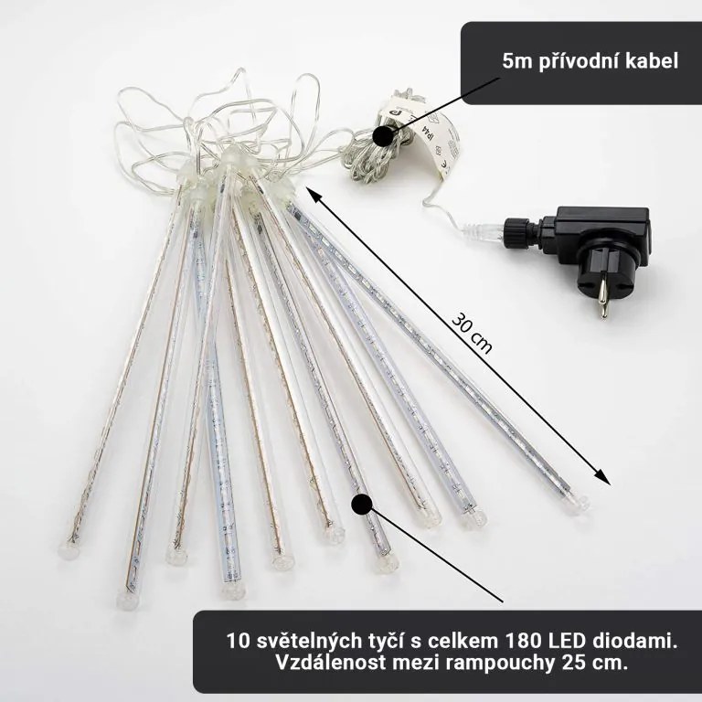 Lampki choinkowe z efektem wodospadu - zimna biel