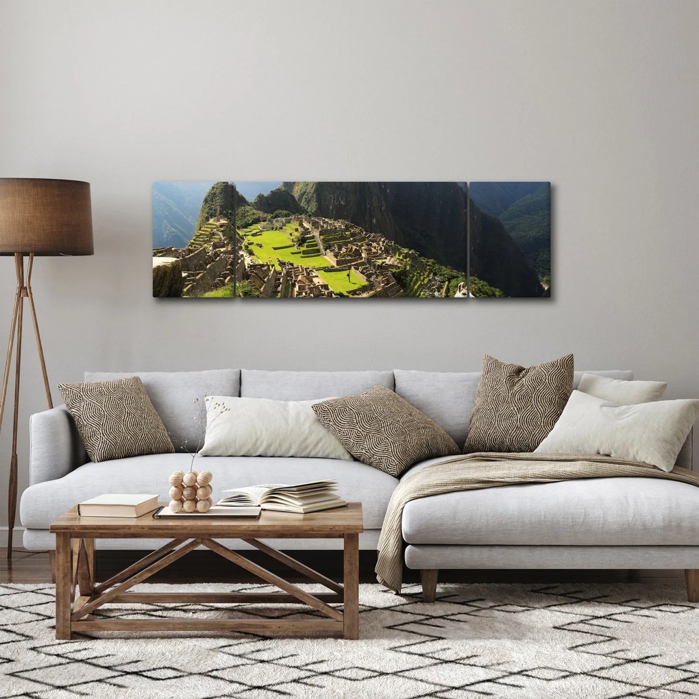 Obraz - Lamy na Machu Picchu (170x50 cm)