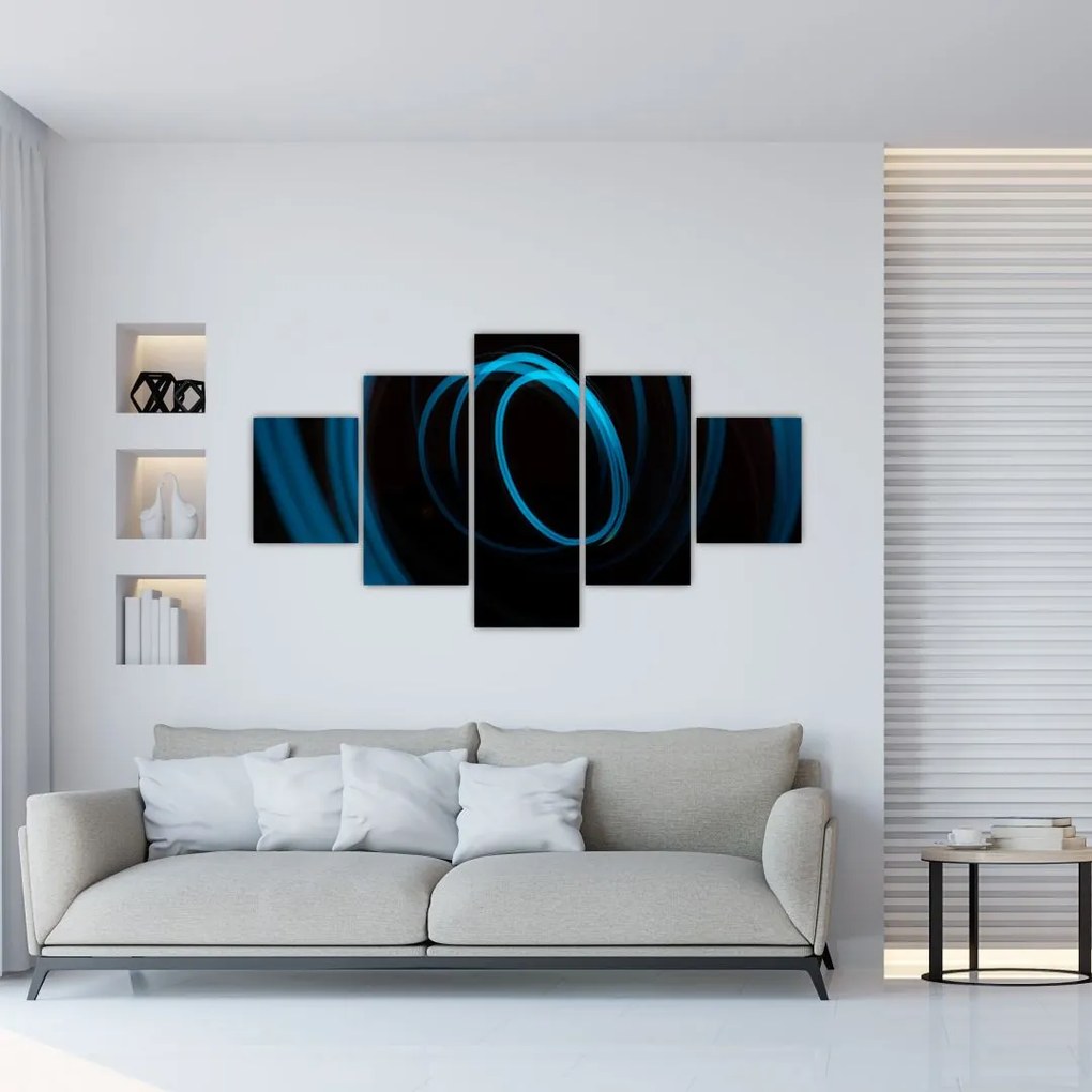Obraz niebieskiej linii (125x70 cm)
