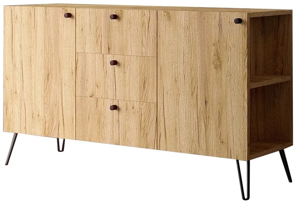 Lewostronna komoda z szufladami dąb craft N9-B05