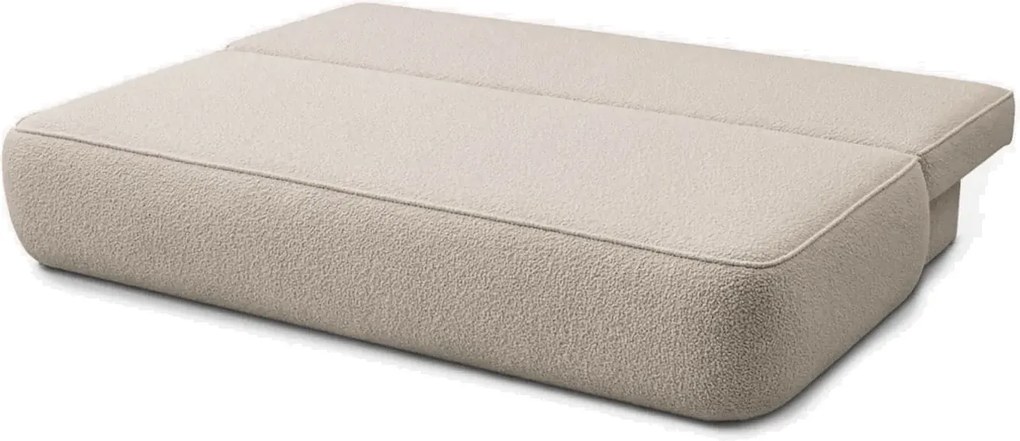 Beżowa skandynawska sofa rozkładana boucle R6-H26