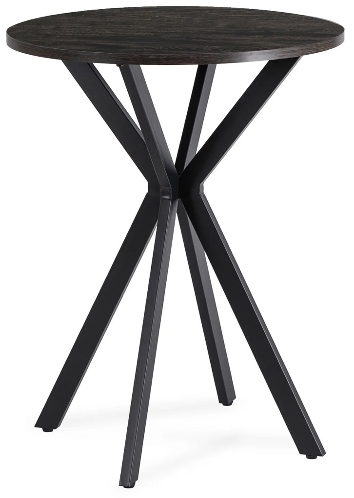 Stół Okrągły LAUREN 60 cm Czarny Loft Nowoczesny