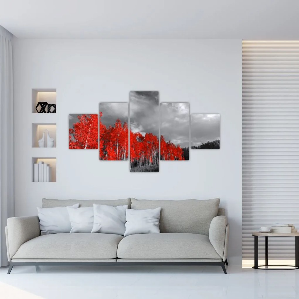 Obraz - Drzewa w kolorze jesieni (125x70 cm)