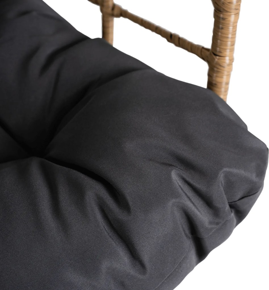 Fotel ogrodowy typu kokon Madison, szary, stojący