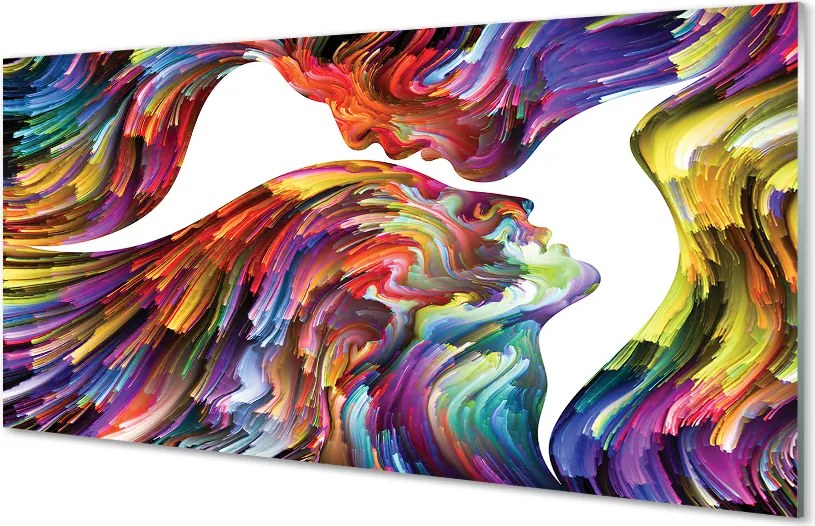 Panel nad Blat Kuchenny Abstrakcyjny Obraz Twarzy