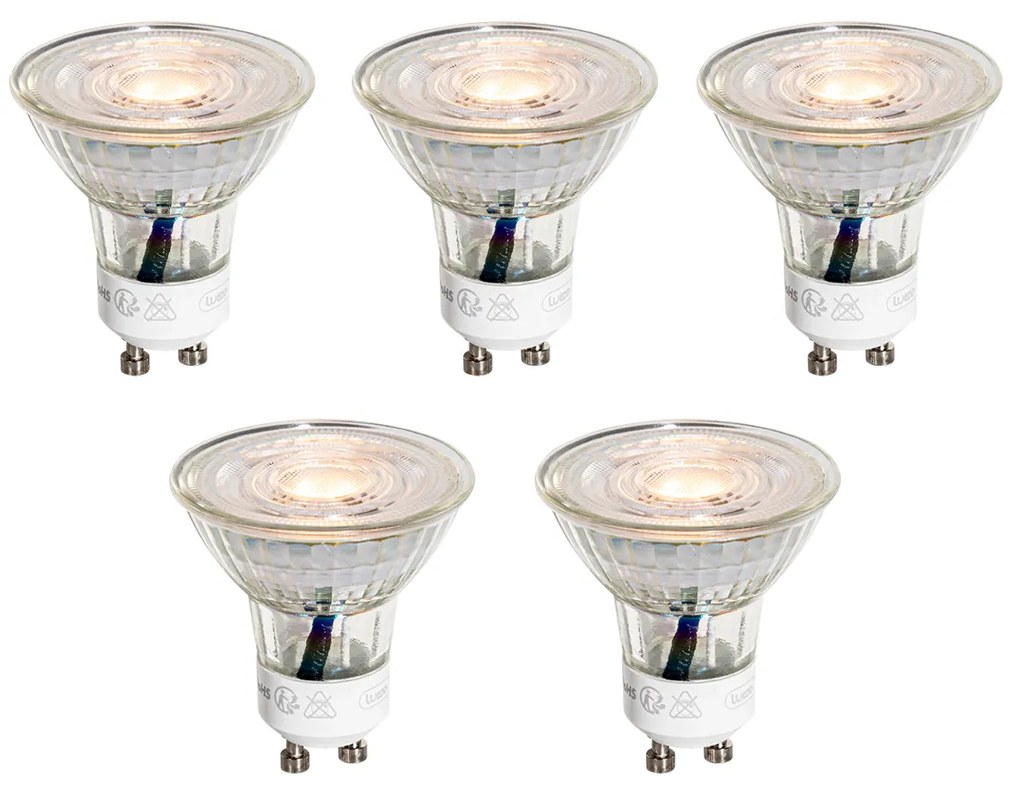 Zestaw 5 żarówek LED GU10 50mm Przezroczyste 3W 200 lm 2200K