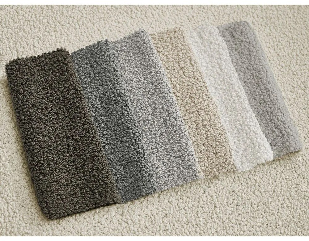 Beżowy narożnik z materiału bouclé (prawostronny/z szezlongiem) Leonore – Bobochic Paris