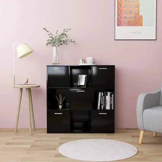 Czarny kwadratowy regał na książki E4-S08