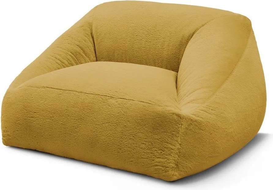 Żółty worek do siedzenia z imitacji futra Lilibet – Bobochic Paris