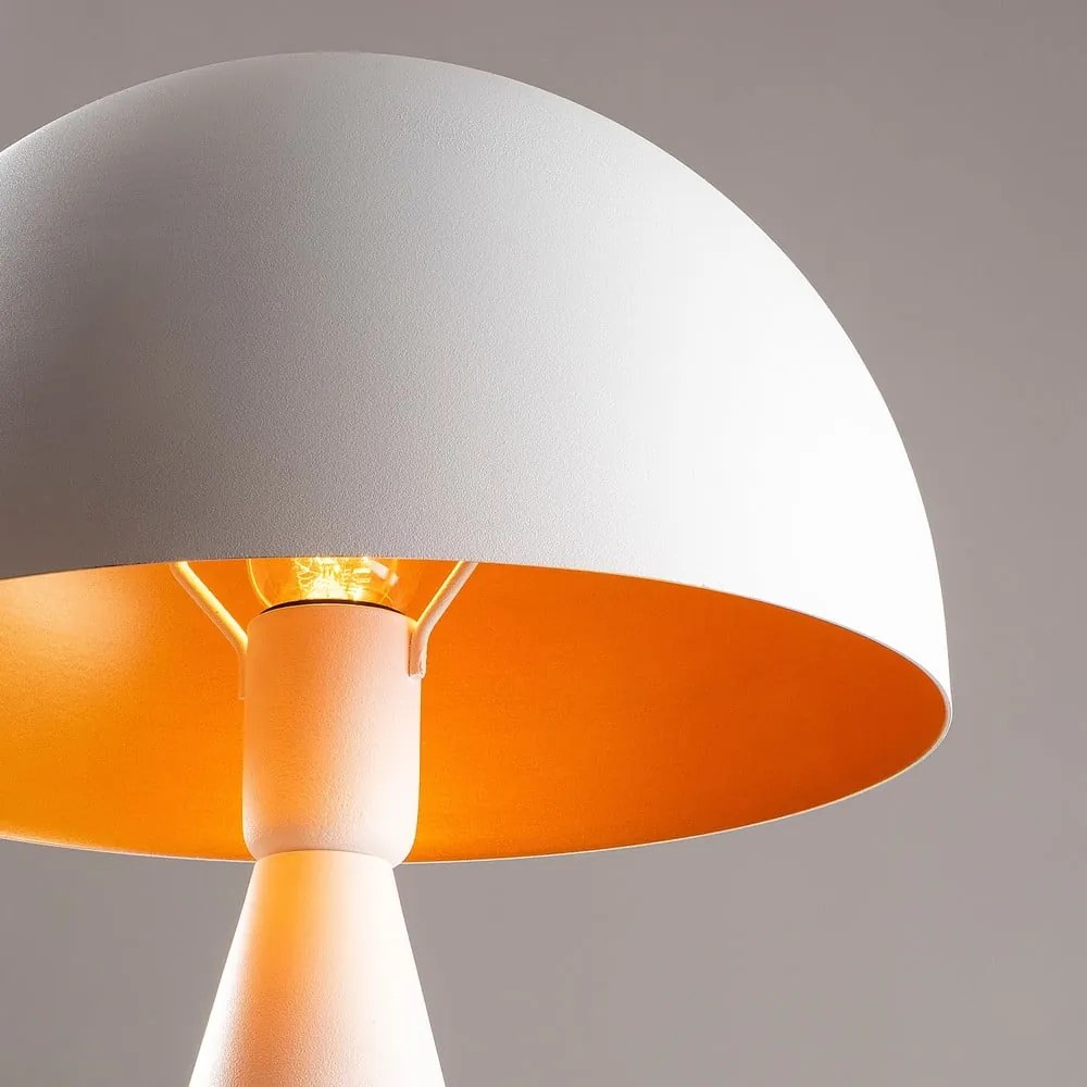 Biała lampa stołowa z metalowym kloszem (wysokość 52 cm) Dodo – Opviq lights